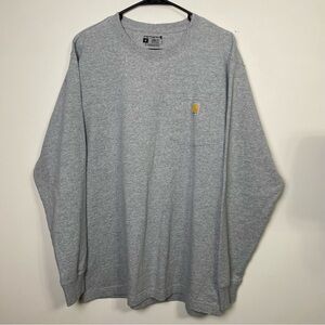 Men's Carhartt Loose Fit Heather Gray Long Sleeve Pocket Shirt Medium